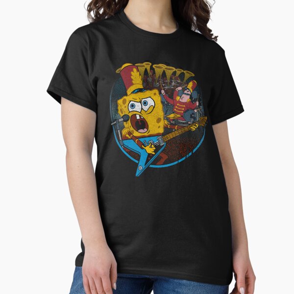Vista previa del artículo con la obra «Bob Esponja Pantalones Cuadrados Y Patricio Super Bowl Band», diseñado y vendido por FifthSun.