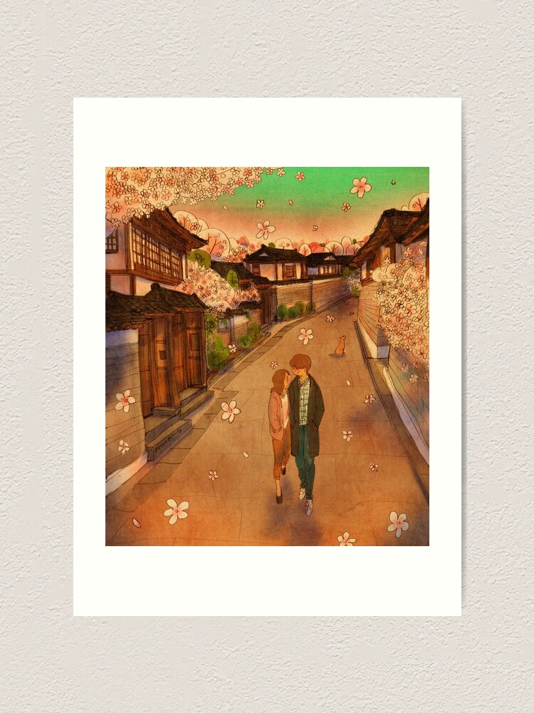 Alternate view of Hanok Village in spring Art Print