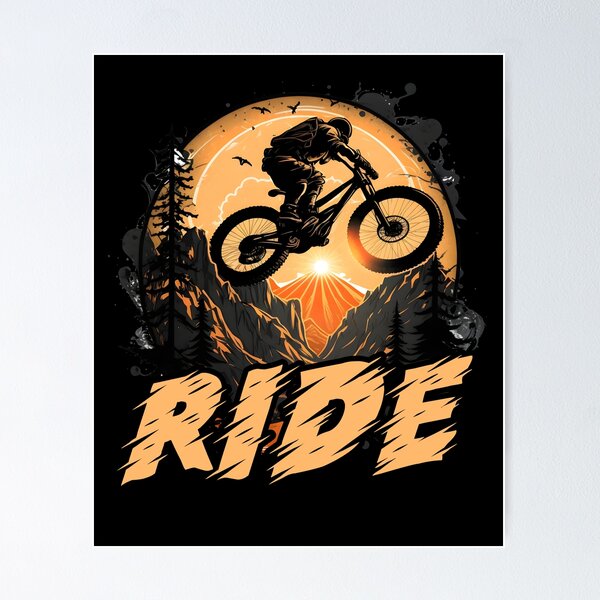 Item preview, Downhill mountain bikers in the mountains at sunrise designed and sold by togetherShirts.