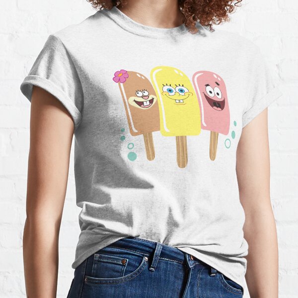 SpongeBob SquarePants Sandy Patrick Ice Cream Pals Happy Classic T-Shirt