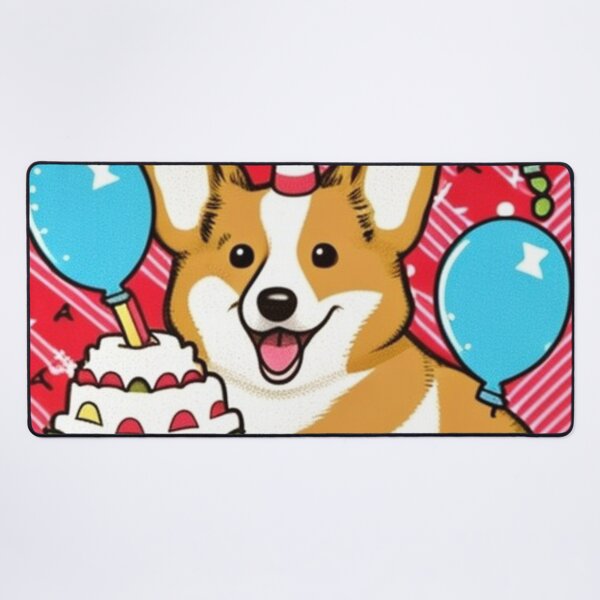 Item preview, Kawaii Corgi Birthday Extravaganza - Cute Dog with Presents and Balloons designed and sold by Akira Miyamoto.