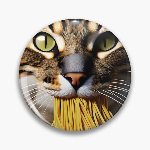 Aperçu de l'œuvre Chat mangeant des spaghettis créée et vendue par OkGalerieRB.