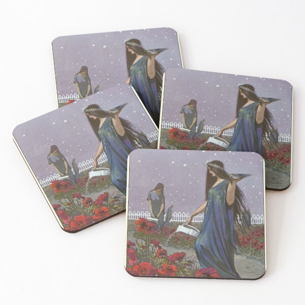 Item preview, Vintage Illustration Fairy Maidens Watering the Night Garden designed and sold by Deannaboh.