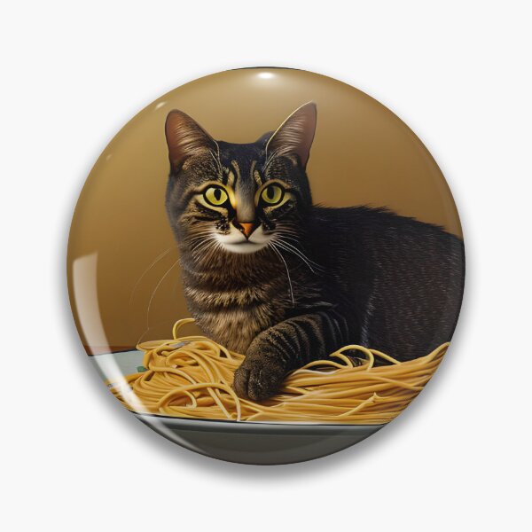 Aperçu de l'œuvre Chat mangeant des spaghettis créée et vendue par OkGalerieRB.