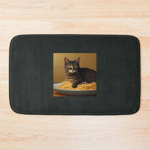 Aperçu de l'œuvre Chat mangeant des spaghettis créée et vendue par OkGalerieRB.
