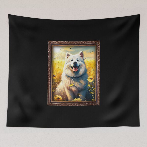 Aperçu de l'œuvre Alaskan Malamute Sunflower Painting Adorable Dog créée et vendue par rafaeltto.