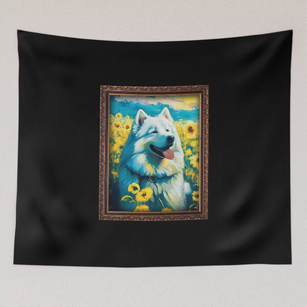 Aperçu de l'œuvre Alaskan Malamute Sunflower Painting Adorable Dog créée et vendue par rafaeltto.