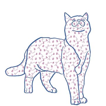 Artwork thumbnail, Cat and Pattern - Little Bees - Astonished Cat Company - Great Gift for Cat Lovers by AstonishedCatCo