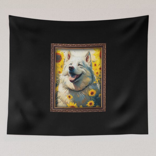 Aperçu de l'œuvre Alaskan Malamute Sunflower Painting Adorable Dog créée et vendue par rafaeltto.