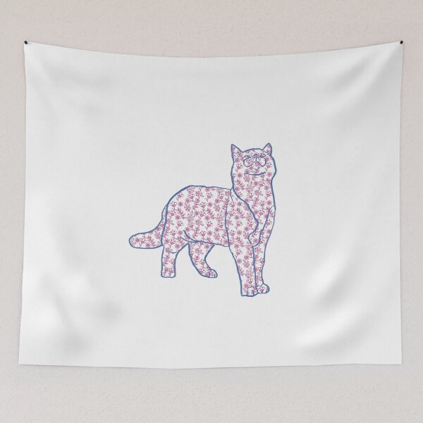 Item preview, Cat and Pattern - Flowers - Astonished Cat Company - Great Gift for Cat Lovers designed and sold by AstonishedCatCo.