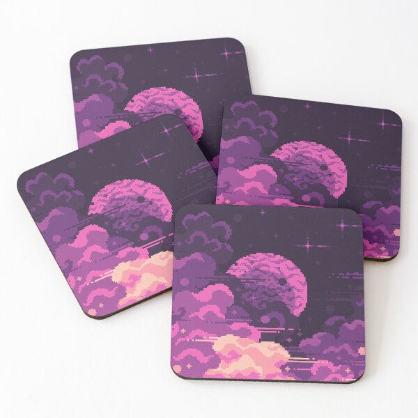 Item preview, Pixel art night sky purple pink space designed and sold by Elizabeth-Bal.