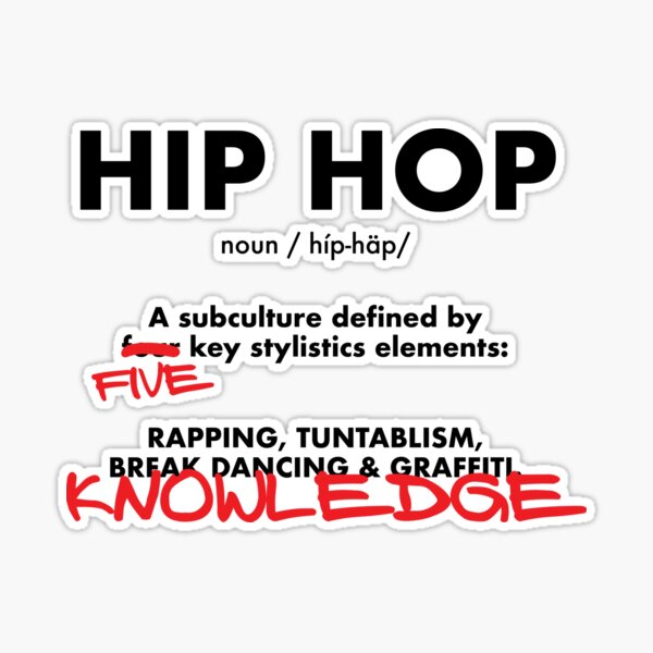 Definition of Hip Hop Sticker for Sale by KnowlegeBodega