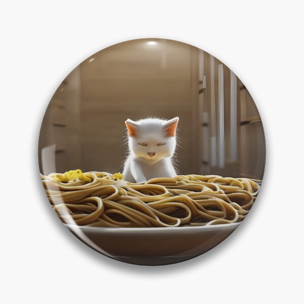 Aperçu de l'œuvre Chat mangeant des spaghettis créée et vendue par OkGalerieRB.