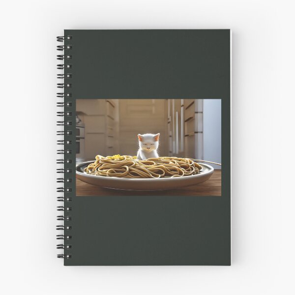 Aperçu de l'œuvre Chat mangeant des spaghettis créée et vendue par OkGalerieRB.