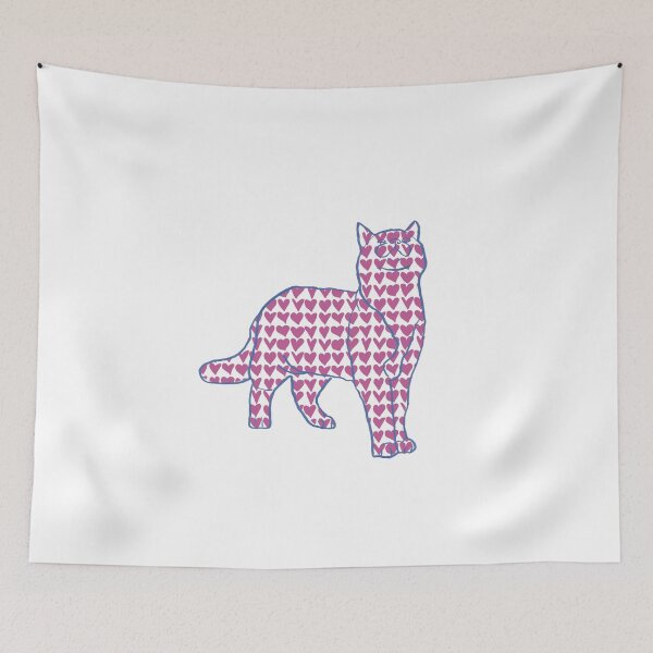 Item preview, Cat and Pattern - Hearts - Astonished Cat Company - Great Gift for Cat Lovers designed and sold by AstonishedCatCo.