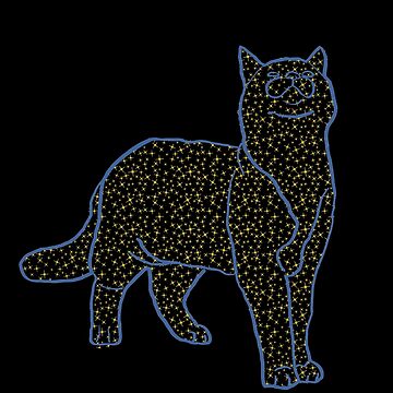 Artwork thumbnail, Cat and Pattern - Stars in the sky - Astonished Cat Company - Great Gift for Cat Lovers by AstonishedCatCo
