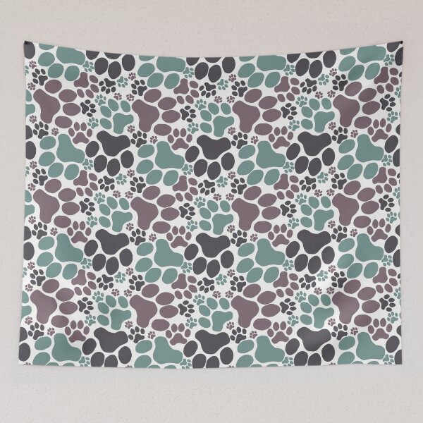 Item preview, Dog Paw Camo Seamless Pattern Green Brown Grey designed and sold by MoePark.
