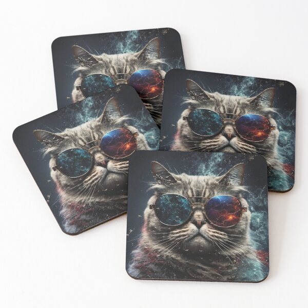 Item preview, Cosmic Cool Kitty Cat - Kitten with Sunglasses designed and sold by ArtificialEye.