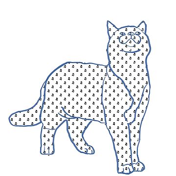 Artwork thumbnail, Cat and Pattern - Music Notes - Astonished Cat Company - Great Gift for Cat Lovers by AstonishedCatCo