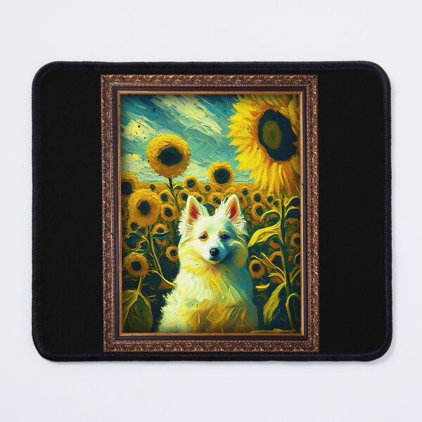 Item preview, American Eskimo Sunflower Painting Adorable Dog designed and sold by rafaeltto.