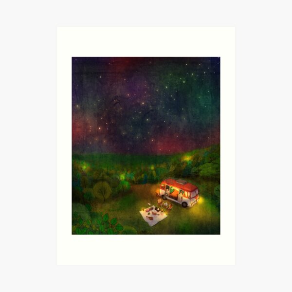 Summer camping Art Print
