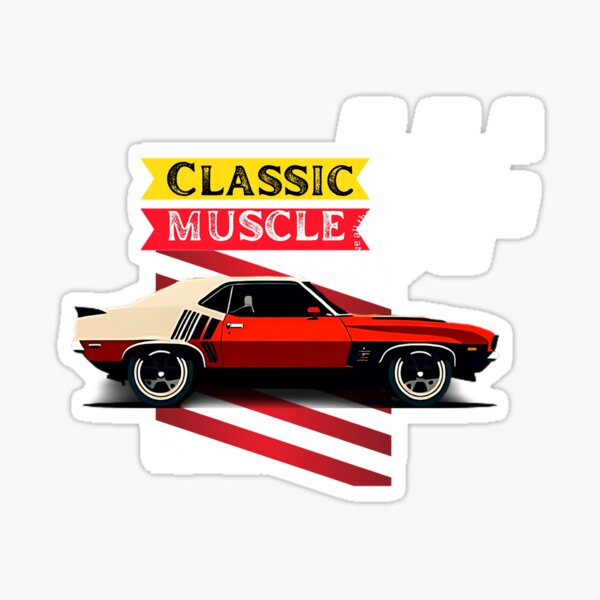 Classic Muscle Car Vintage Old School Sticker for Sale by ImaginAI