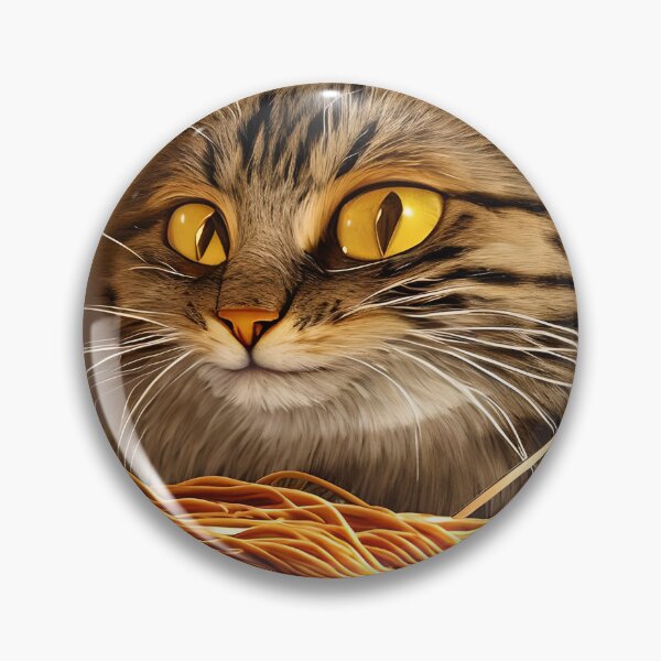 Aperçu de l'œuvre Chat mangeant des spaghettis créée et vendue par OkGalerieRB.