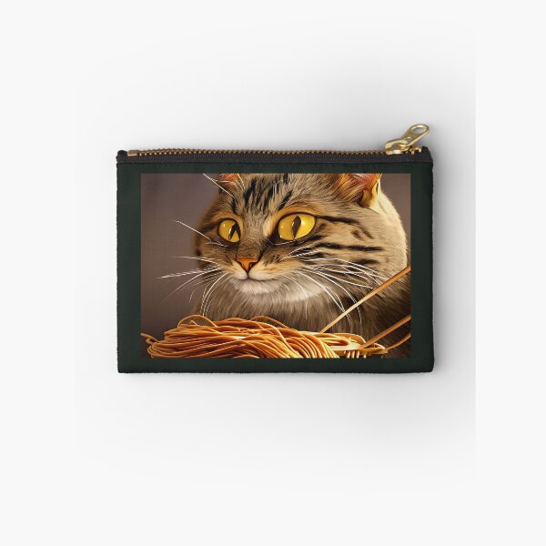 Aperçu de l'œuvre Chat mangeant des spaghettis créée et vendue par OkGalerieRB.