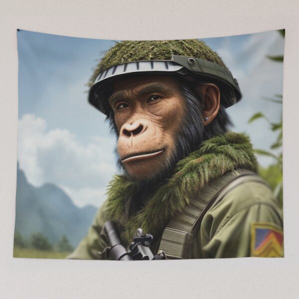 Item preview, Ape Pocalypse Now No.16 Ghillie Suit #3 designed and sold by LastHighwayTees.
