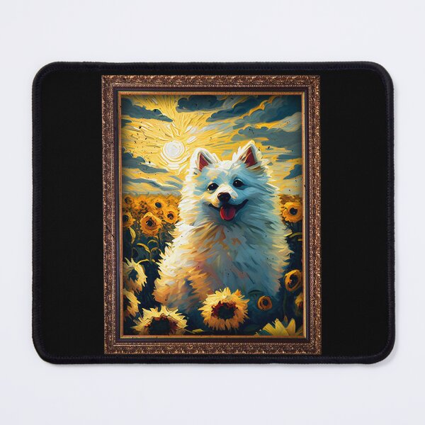 Item preview, American Eskimo Sunflower Painting Adorable Dog designed and sold by rafaeltto.