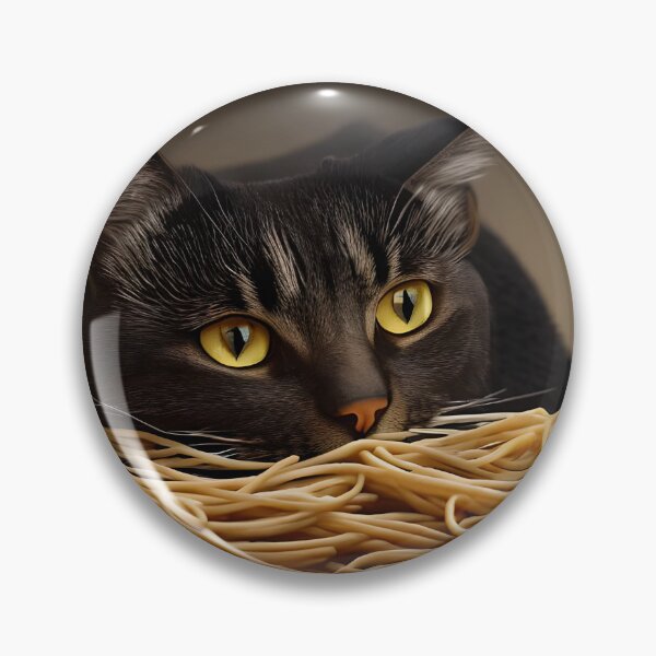 Aperçu de l'œuvre Chat mangeant des spaghettis créée et vendue par OkGalerieRB.