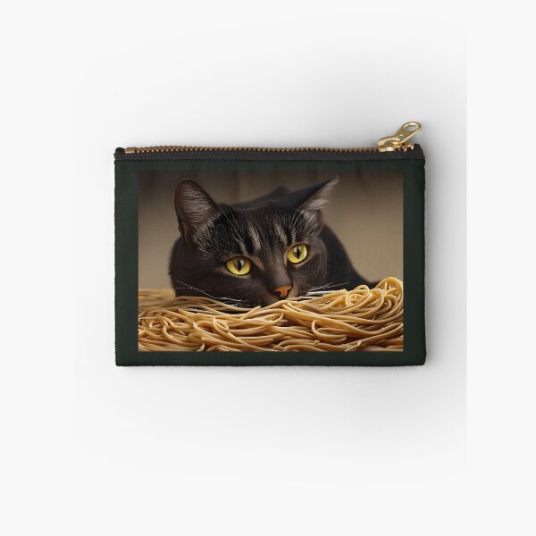 Aperçu de l'œuvre Chat mangeant des spaghettis créée et vendue par OkGalerieRB.