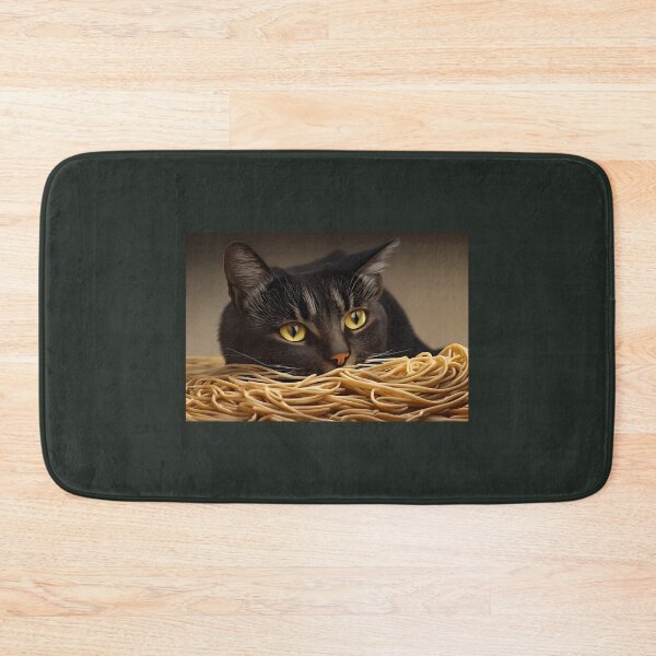 Aperçu de l'œuvre Chat mangeant des spaghettis créée et vendue par OkGalerieRB.