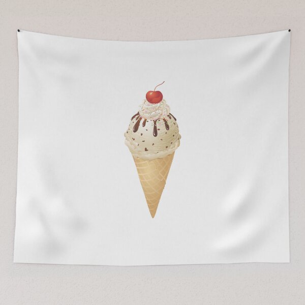 Item preview, Ice Cream Cone Vanilla Chocolate Cherry Sprinkles Sundae designed and sold by stevesemojis.