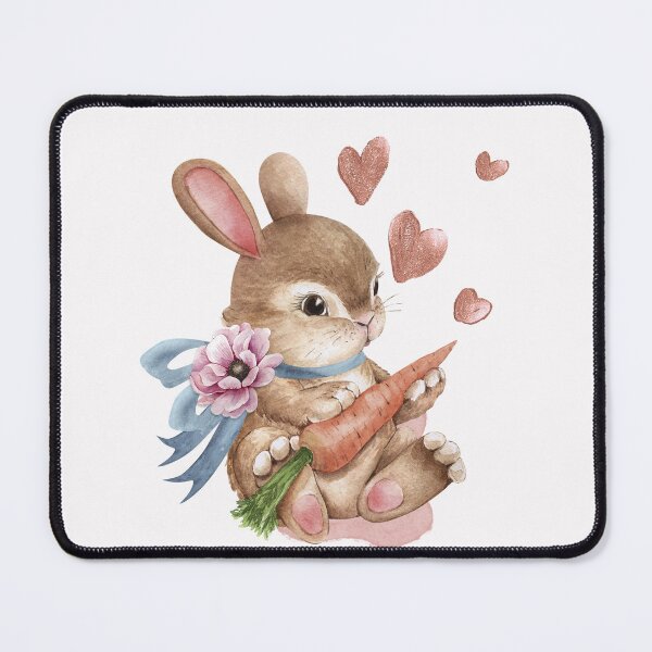 Item preview, Cute Bunny and Hearts designed and sold by HappyLifeCreate.