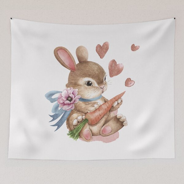 Item preview, Cute Bunny and Hearts designed and sold by HappyLifeCreate.