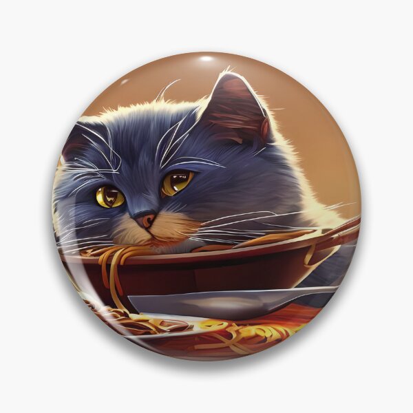 Aperçu de l'œuvre Chat mangeant des spaghettis créée et vendue par OkGalerieRB.