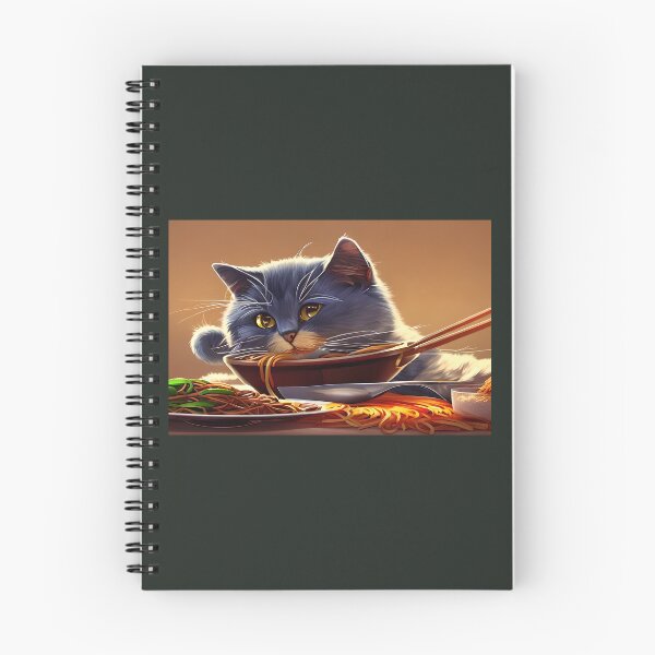 Aperçu de l'œuvre Chat mangeant des spaghettis créée et vendue par OkGalerieRB.