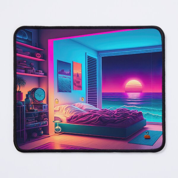 Item preview, Synthwave 80s bedroom beach house designed and sold by artyficial-.