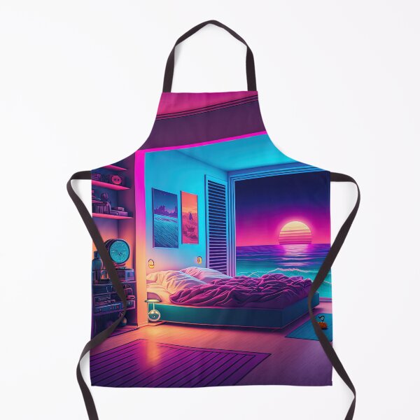 Item preview, Synthwave 80s bedroom beach house designed and sold by artyficial-.