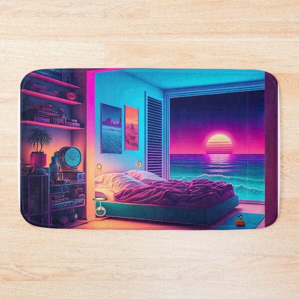 Item preview, Synthwave 80s bedroom beach house designed and sold by artyficial-.
