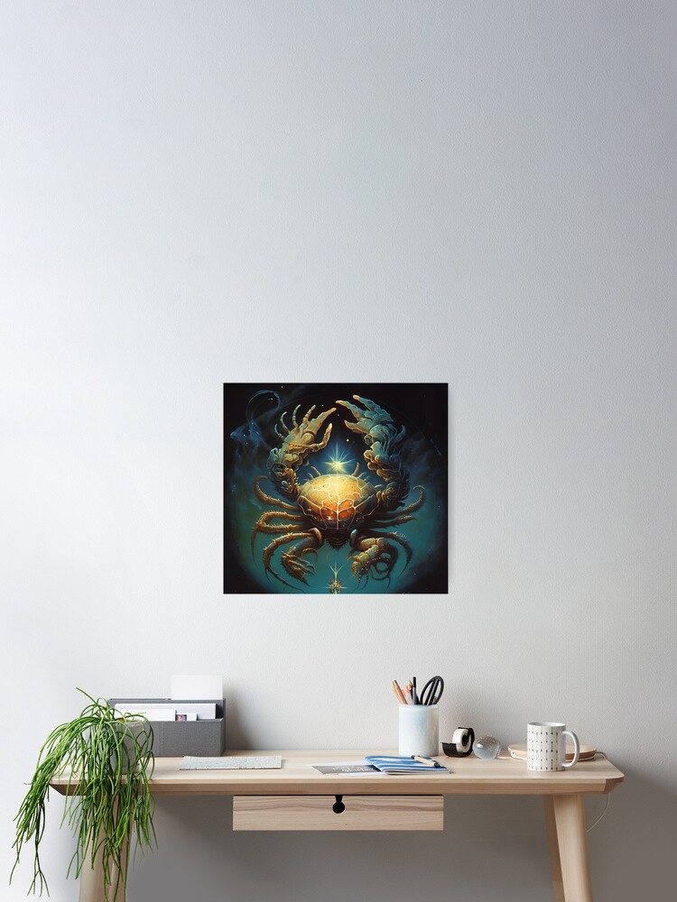 Thumbnail 2 of 3, Poster, Cancer Astrology Sign designed and sold by Cyborgism.