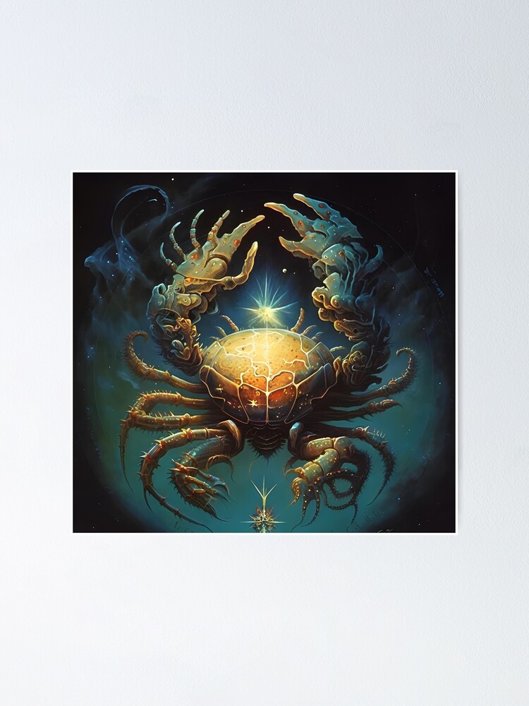 Thumbnail 1 of 3, Poster, Cancer Astrology Sign designed and sold by Cyborgism.