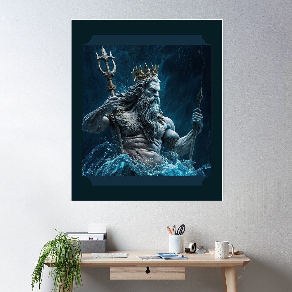 Poseidon god canvas Greek ancient decor Mythology art Ancient Rome print hotsell Ocean art Neptune wall art Gift to the gamer decor Greece poster