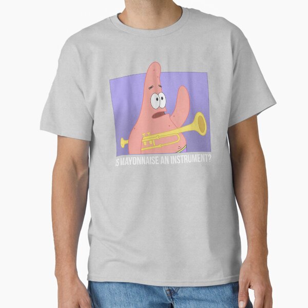 Vista previa del artículo con la obra «SpongeBob SquarePants Patrick es mayonesa un instrumento», diseñado y vendido por FifthSun.