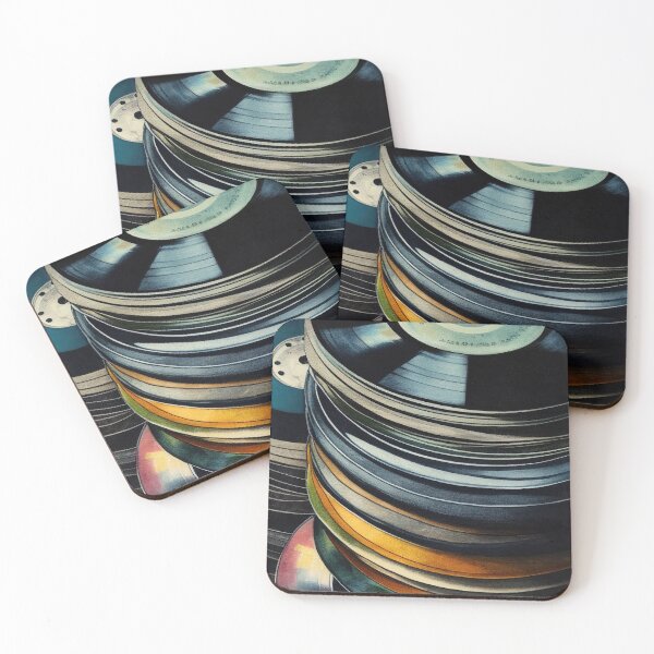 Item preview, Vinyl record stack watercolor designed and sold by artefacta.