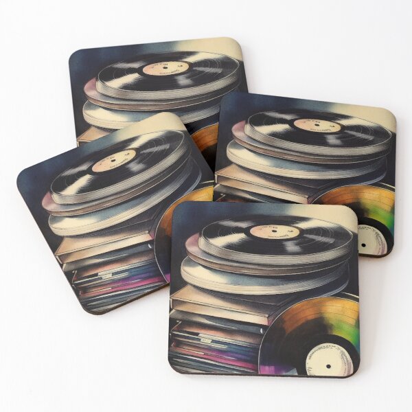 Item preview, Copy of Vinyl record stack watercolor 2 designed and sold by artefacta.