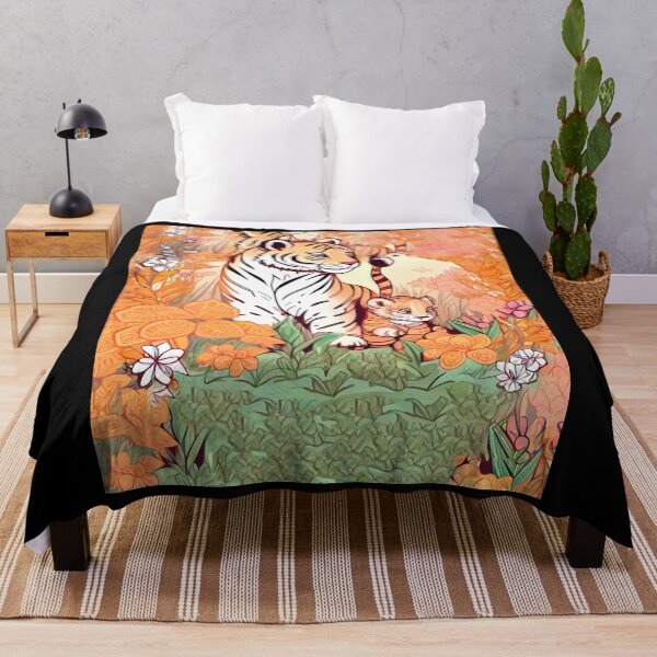 Item preview, Cute Tiger and Baby Tiger Playing in the garden designed and sold by TrialNError.