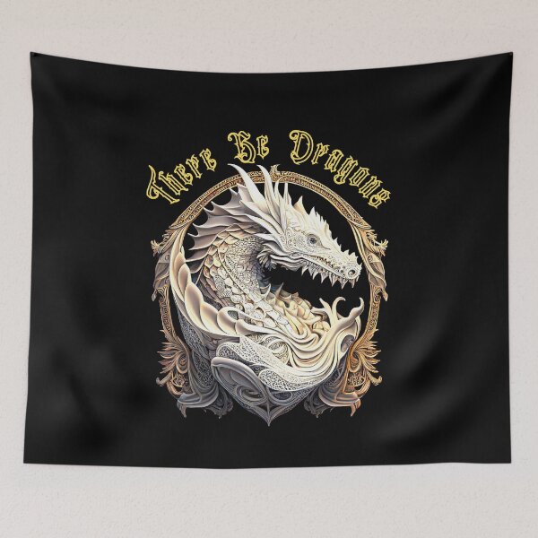 Item preview, There Be Dragons - White 04 (series) designed and sold by SteampunkMoai.