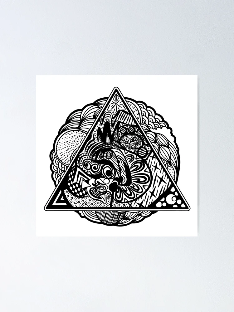 Thumbnail 1 of 3, Poster, Triangular Doodle designed and sold by euglenii.